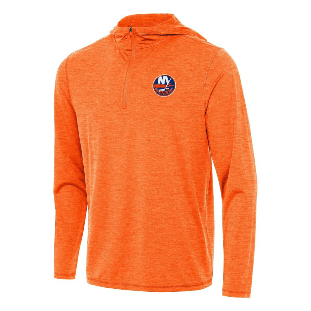 New York Islanders - Antigua Tidy Quarter-Zip Hoodie Heather Orange