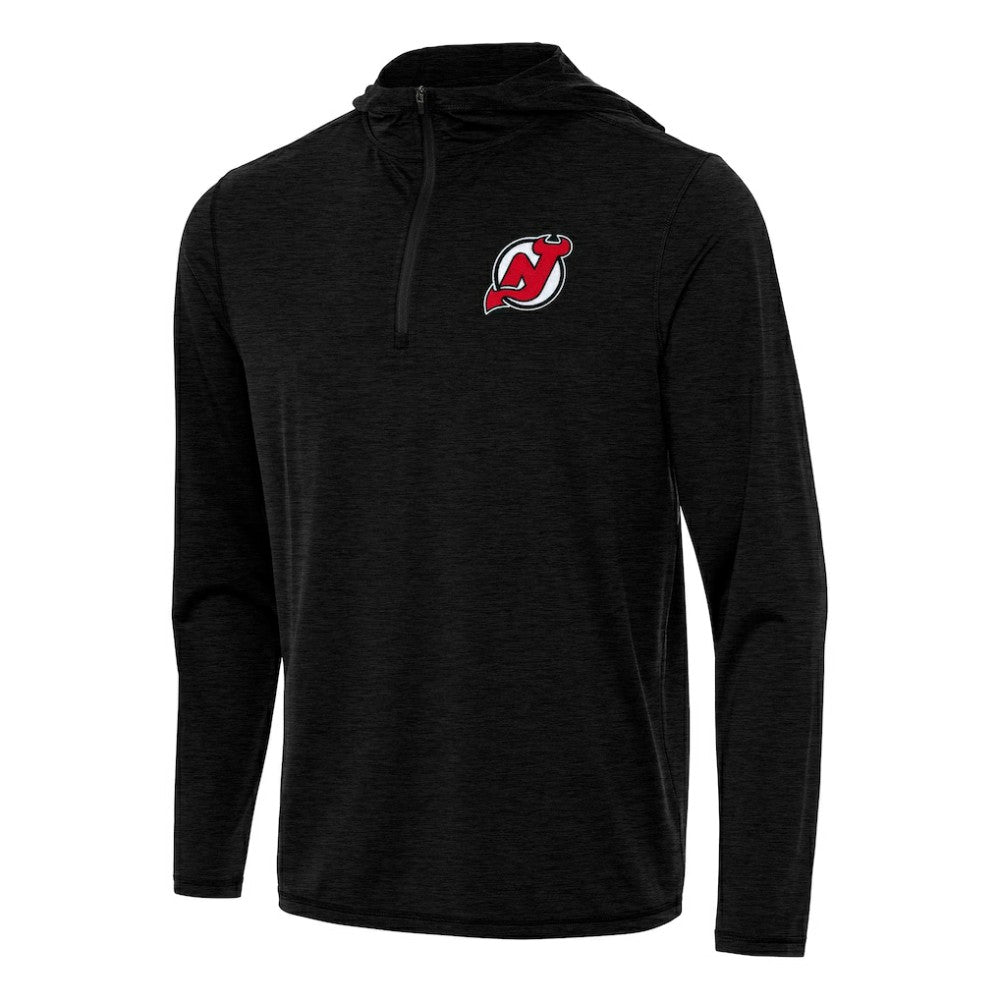 New Jersey Devils - Antigua Tidy Quarter-Zip Hoodie Heather Black