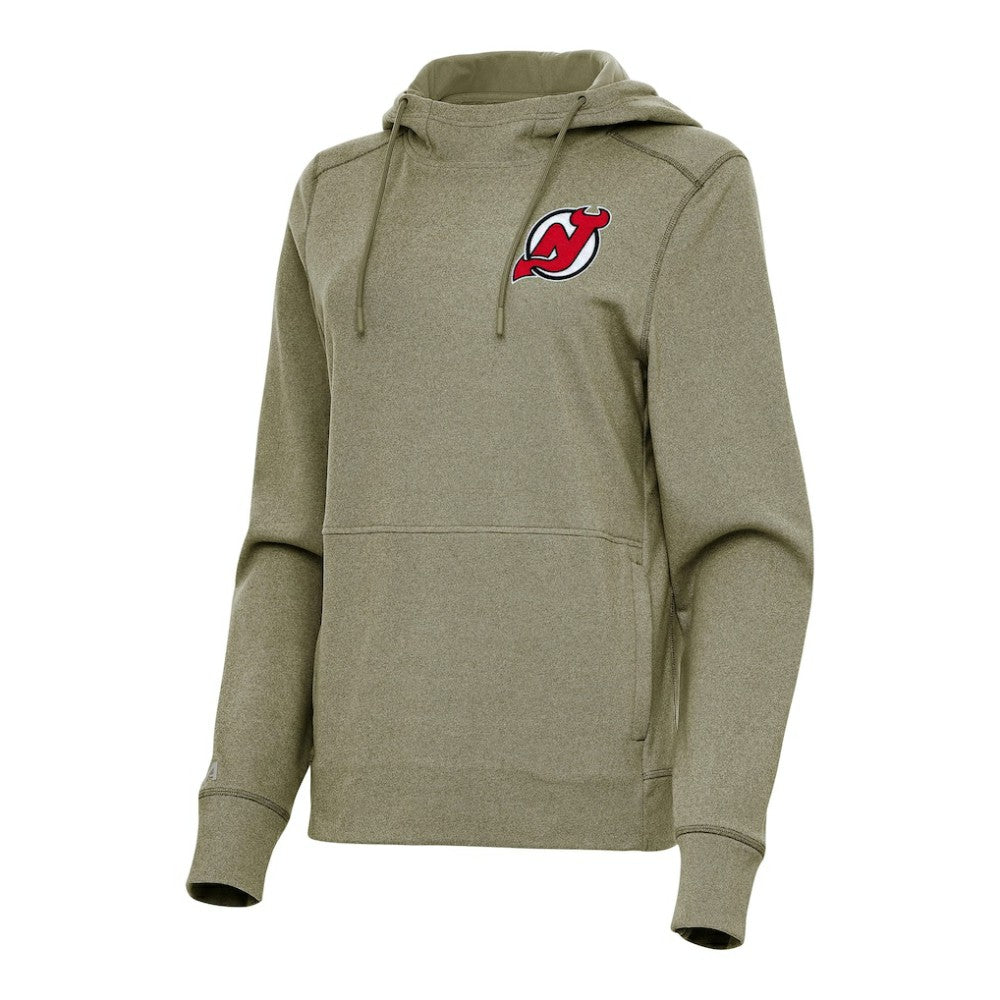 New Jersey Devils - Antigua Women's Justice Pullover Hoodie Heather Olive