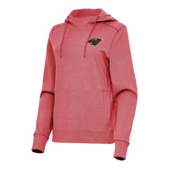 Minnesota Wild - Antigua Women's Justice Pullover Hoodie Heather Red