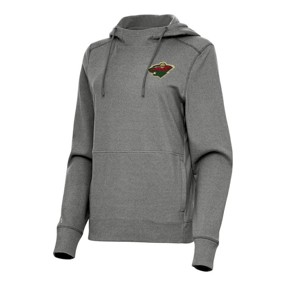 Minnesota Wild - Antigua Women's Justice Pullover Hoodie Heather Black