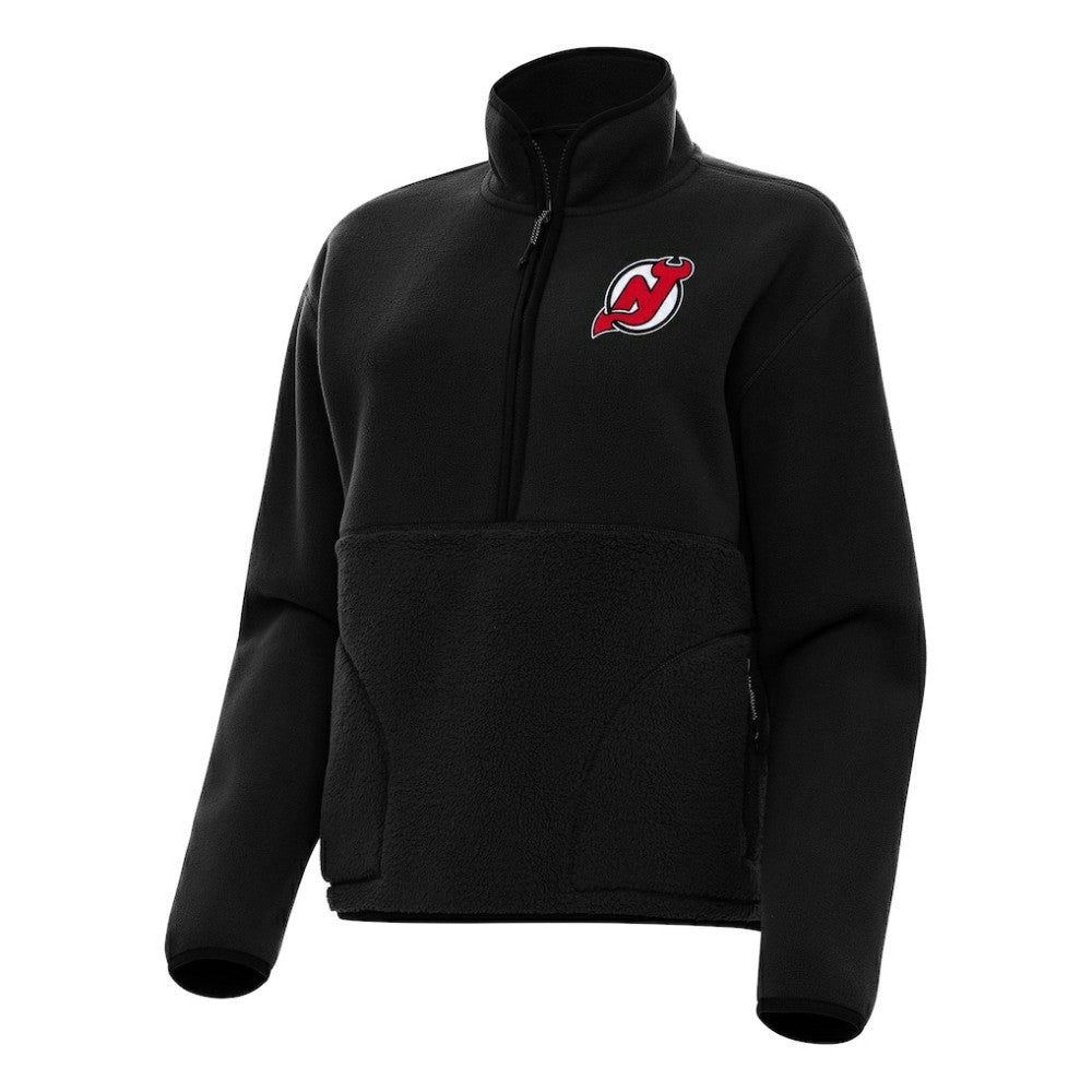 New Jersey Devils - Antigua Women's Figure Half-Zip Pullover Sweatshirt Black