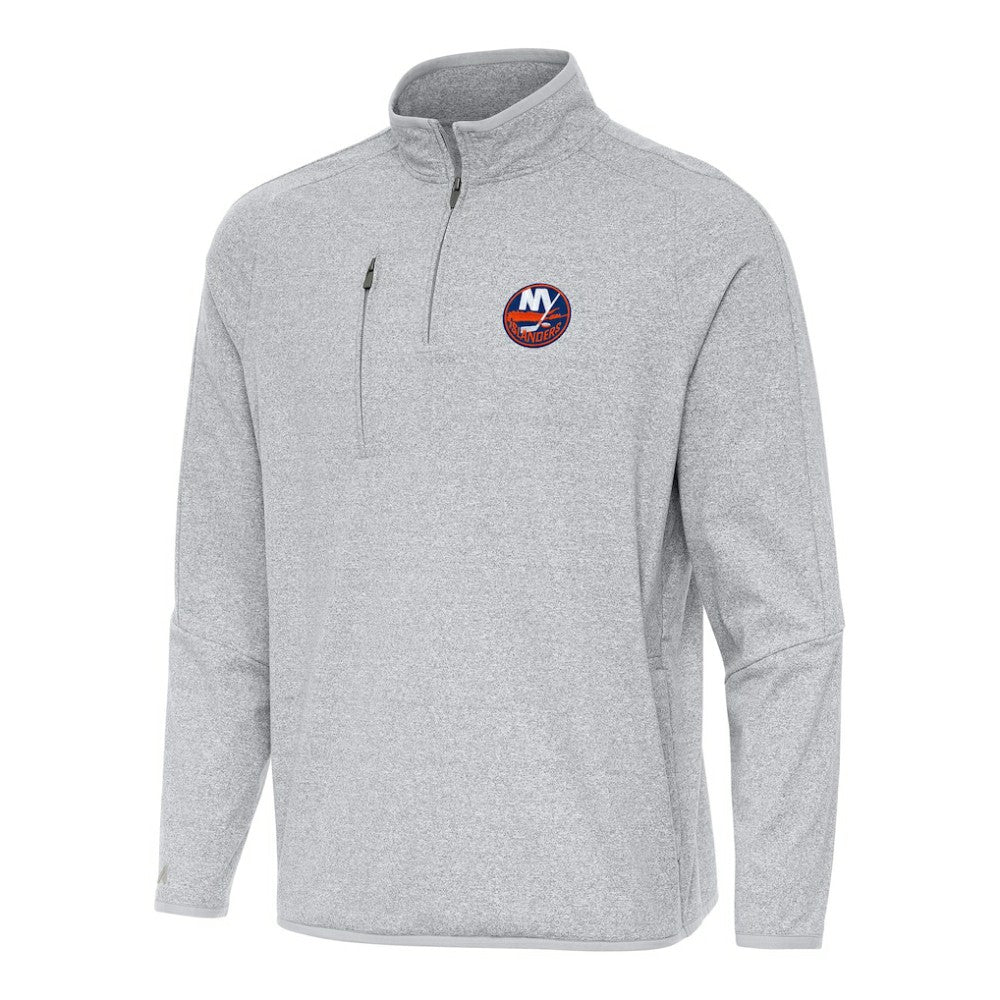 New York Islanders - Antigua Certain Quarter-Zip Tri-Blend Sweatshirt Heather Gray