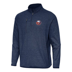 New York Islanders - Antigua Certain Quarter-Zip Tri-Blend Sweatshirt Heather Navy