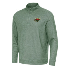 Minnesota Wild - Antigua Subtle Quarter-Zip Sweatshirt Hunter Green