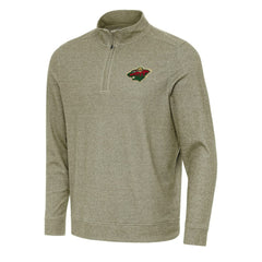 Minnesota Wild - Antigua Subtle Quarter-Zip Sweatshirt Olive