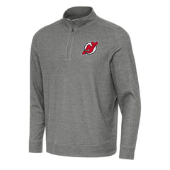 New Jersey Devils - Antigua Subtle Quarter-Zip Sweatshirt Heather Black