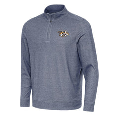 Nashville Predators - Antigua Subtle Quarter-Zip Sweatshirt Heather Navy