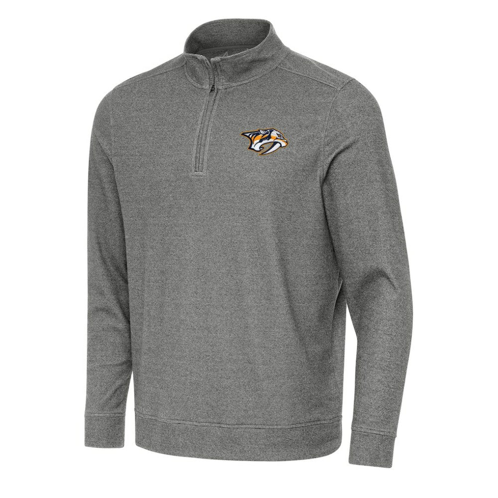 Nashville Predators - Antigua Subtle Quarter-Zip Sweatshirt Heather Black