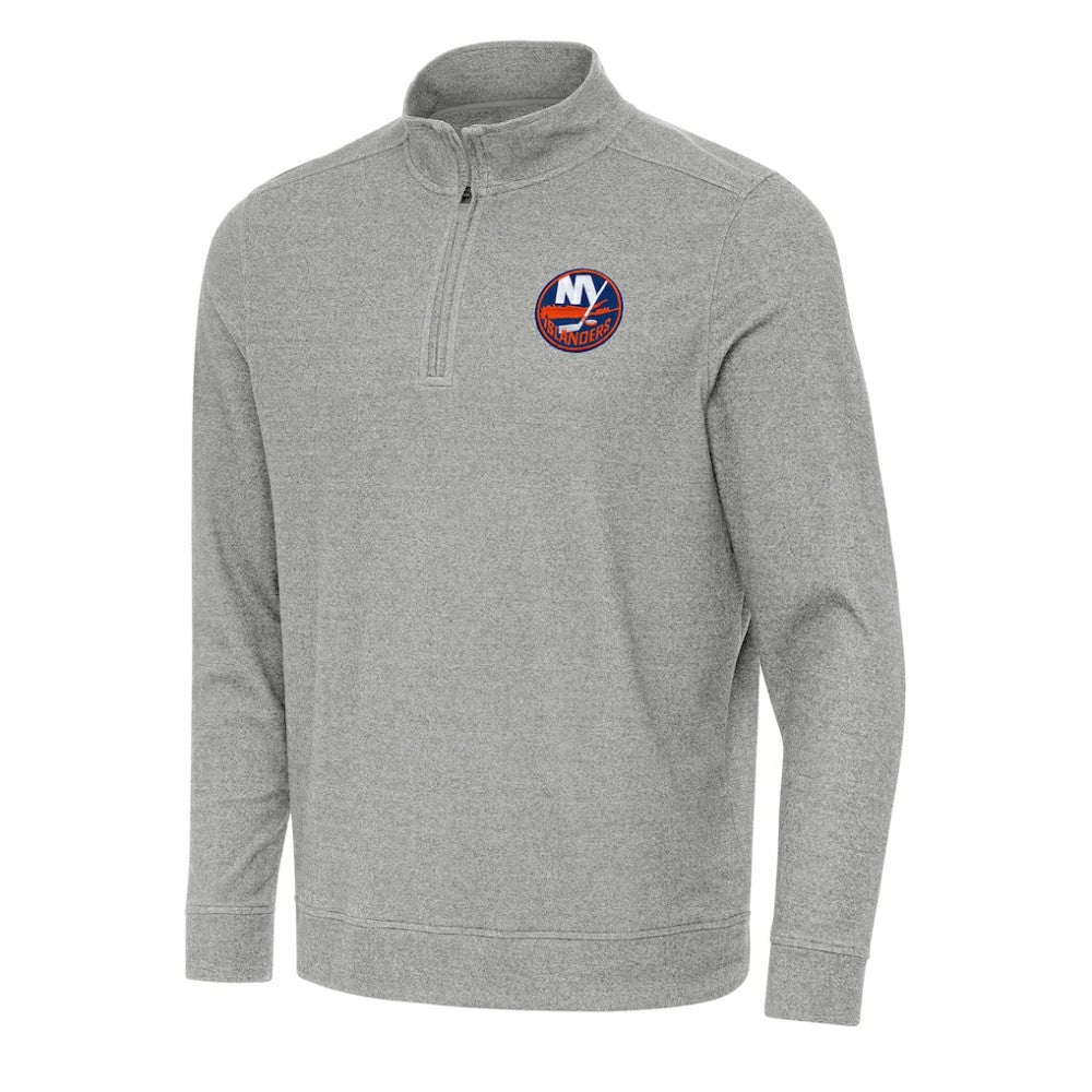New York Islanders - Antigua Subtle Quarter-Zip Sweatshirt Heather Gray