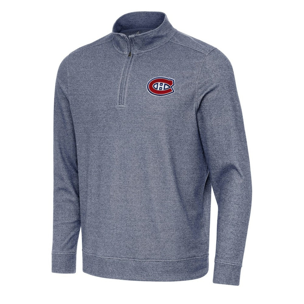 Montreal Canadiens - Antigua Subtle Quarter-Zip Sweatshirt Heather Navy