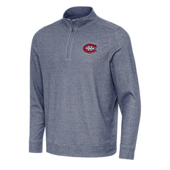 Montreal Canadiens - Antigua Subtle Quarter-Zip Sweatshirt Heather Navy