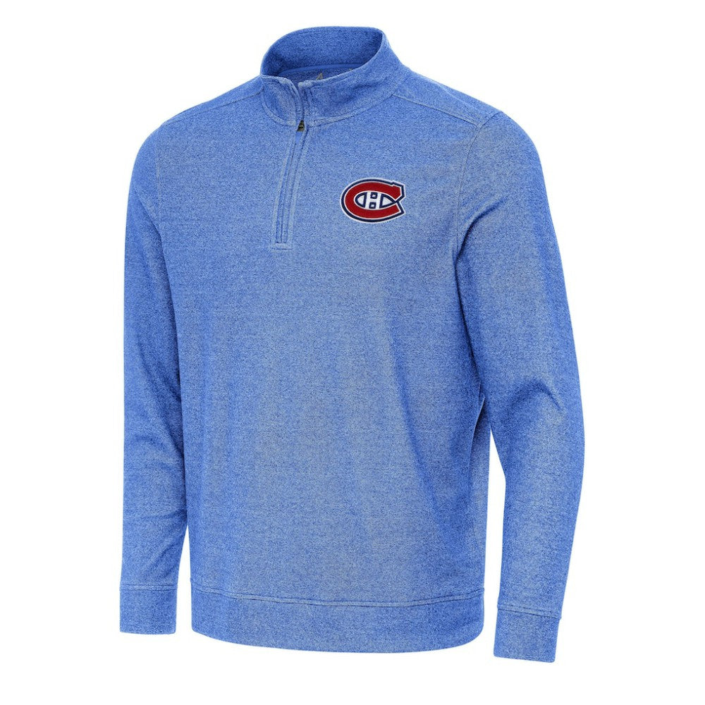Montreal Canadiens - Antigua Subtle Quarter-Zip Sweatshirt Heather Royal