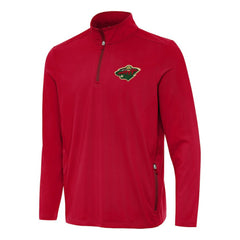 Minnesota Wild - Antigua Perilous Quarter-Zip Sweatshirt Red