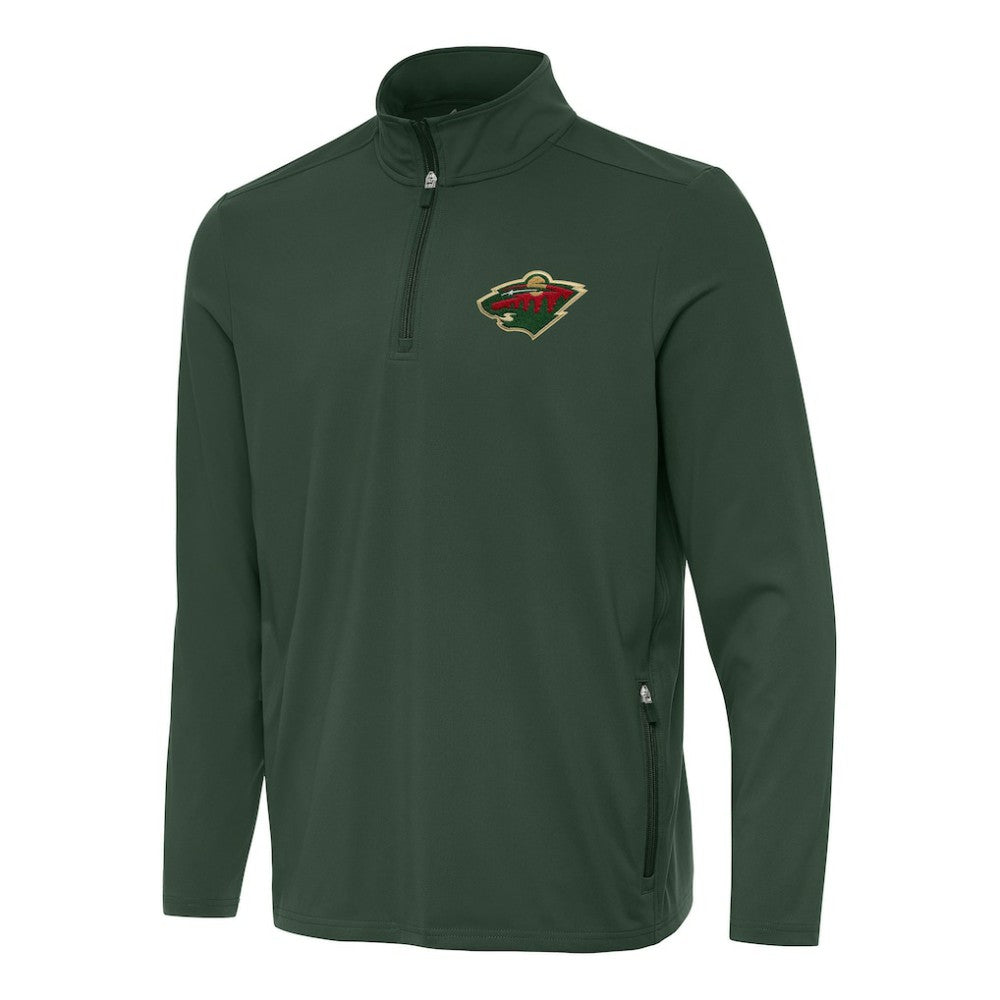 Minnesota Wild - Antigua Perilous Quarter-Zip Sweatshirt Hunter Green