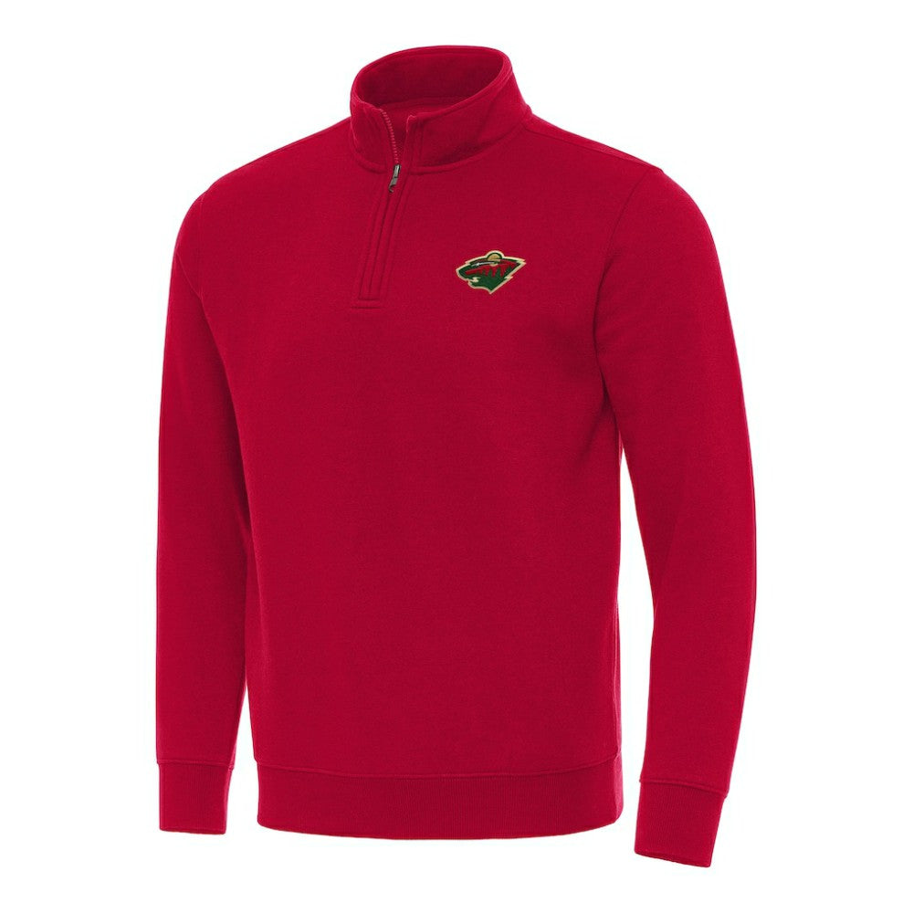 Minnesota Wild - Antigua Victory Quarter-Zip Mock Sweatshirt Red