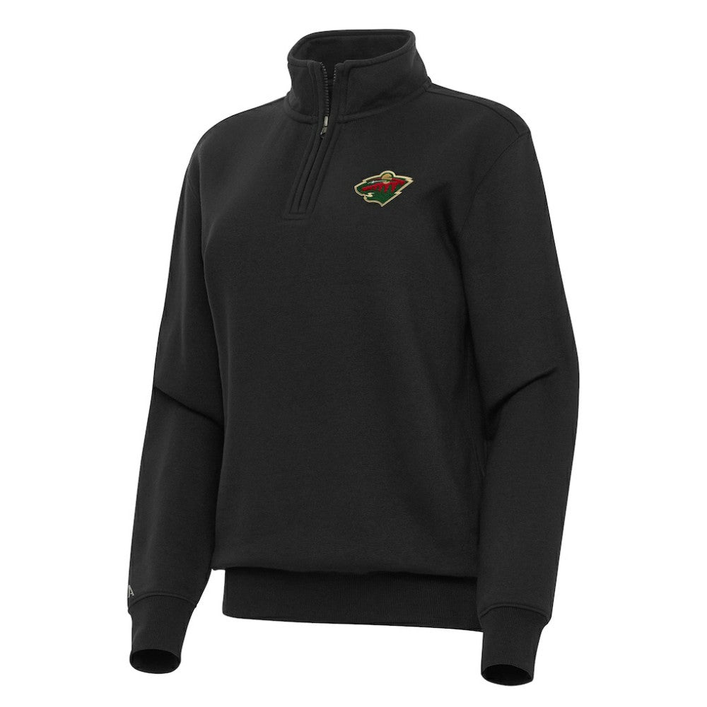 Minnesota Wild - Antigua Women's Victory Quarter-Zip Sweatshirt Black