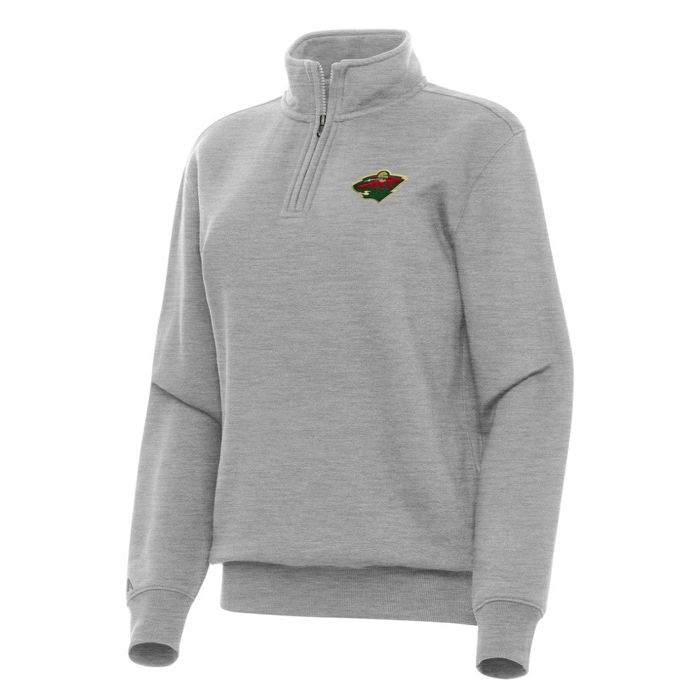 Minnesota Wild - Antigua Women's Victory Quarter-Zip Sweatshirt Heather Gray