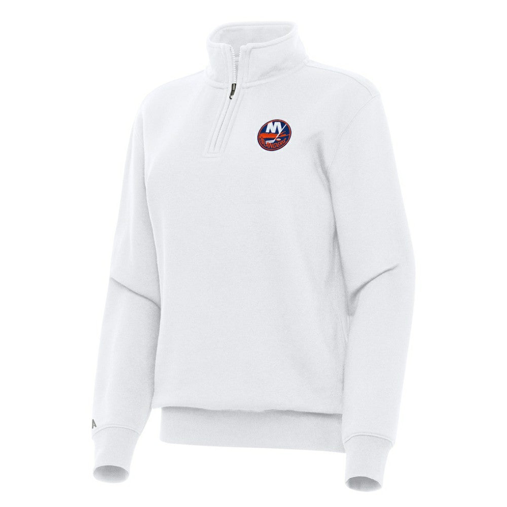 New York Islanders - Antigua Women's Victory Quarter-Zip Sweatshirt White