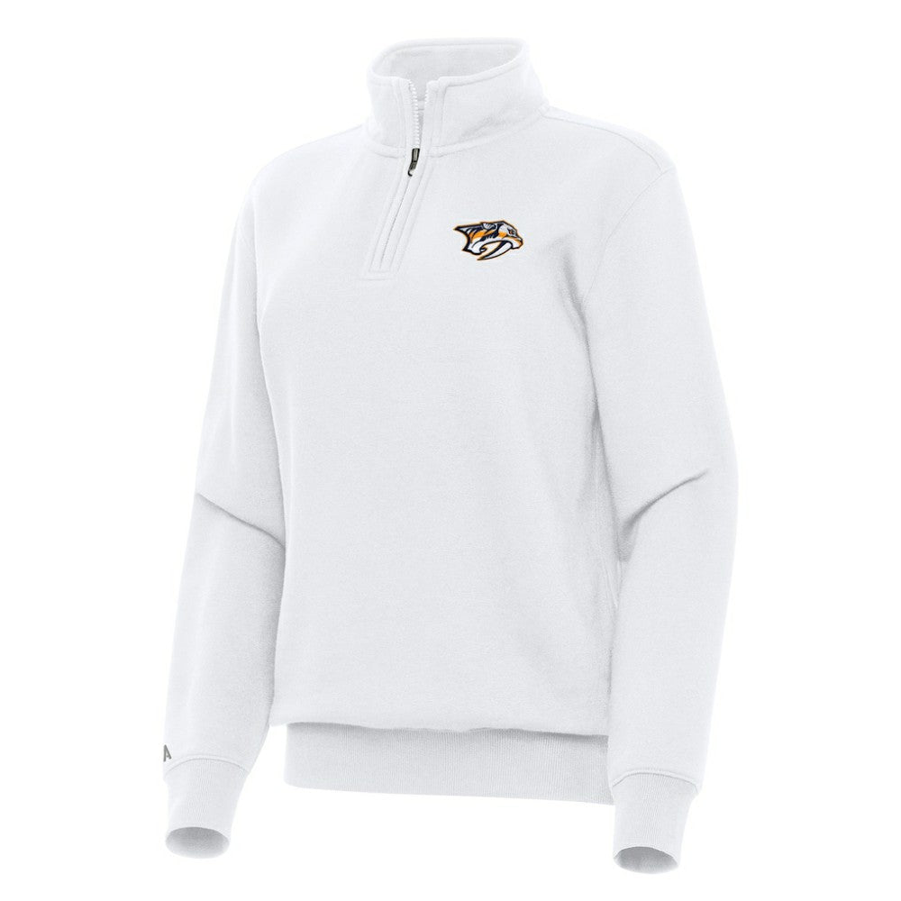 Nashville Predators - Antigua Women's Victory Quarter-Zip Sweatshirt White
