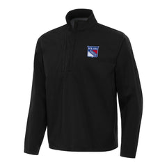 New York Rangers Antigua Brisk Quarter-Zip Windbreaker Black