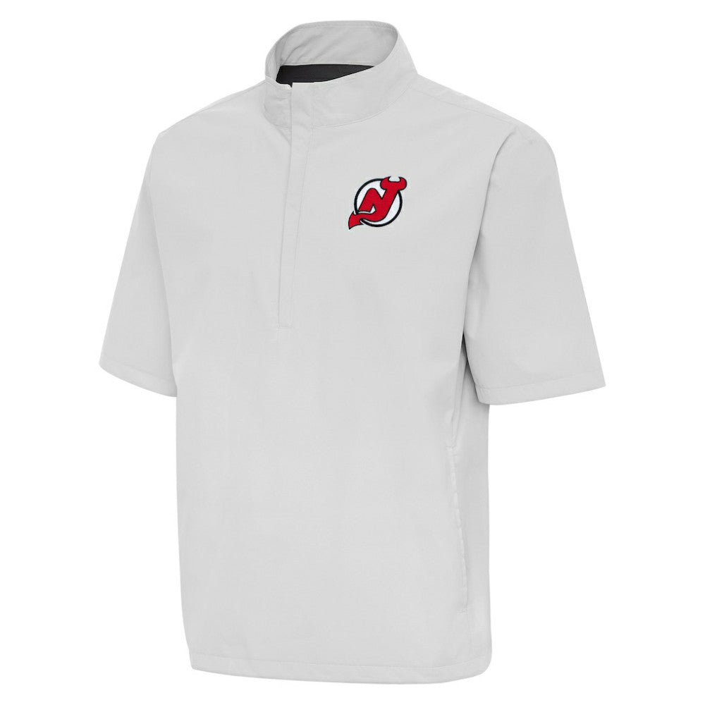 New Jersey Devils - Antigua Brisk Quarter-Zip Windbreaker Heather Gray