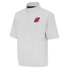New Jersey Devils - Antigua Brisk Quarter-Zip Windbreaker Heather Gray