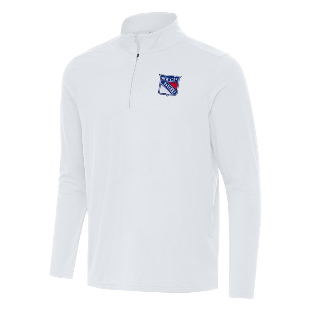 New York Rangers Antigua Intent Quarter-Zip Top White