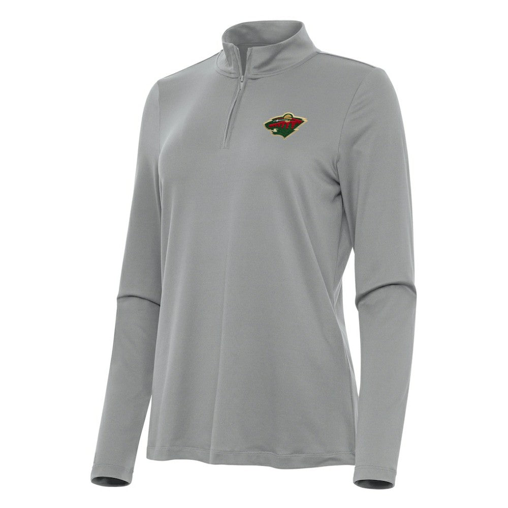 Minnesota Wild - Antigua Women's Reprocess Quarter-Zip Top Gray