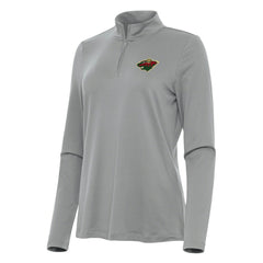 Minnesota Wild - Antigua Women's Reprocess Quarter-Zip Top Gray