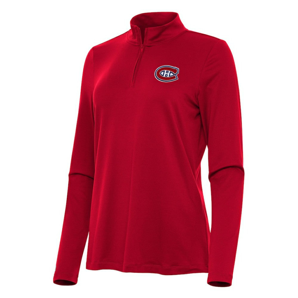 Montreal Canadiens - Antigua Women's Reprocess Quarter-Zip Top Red