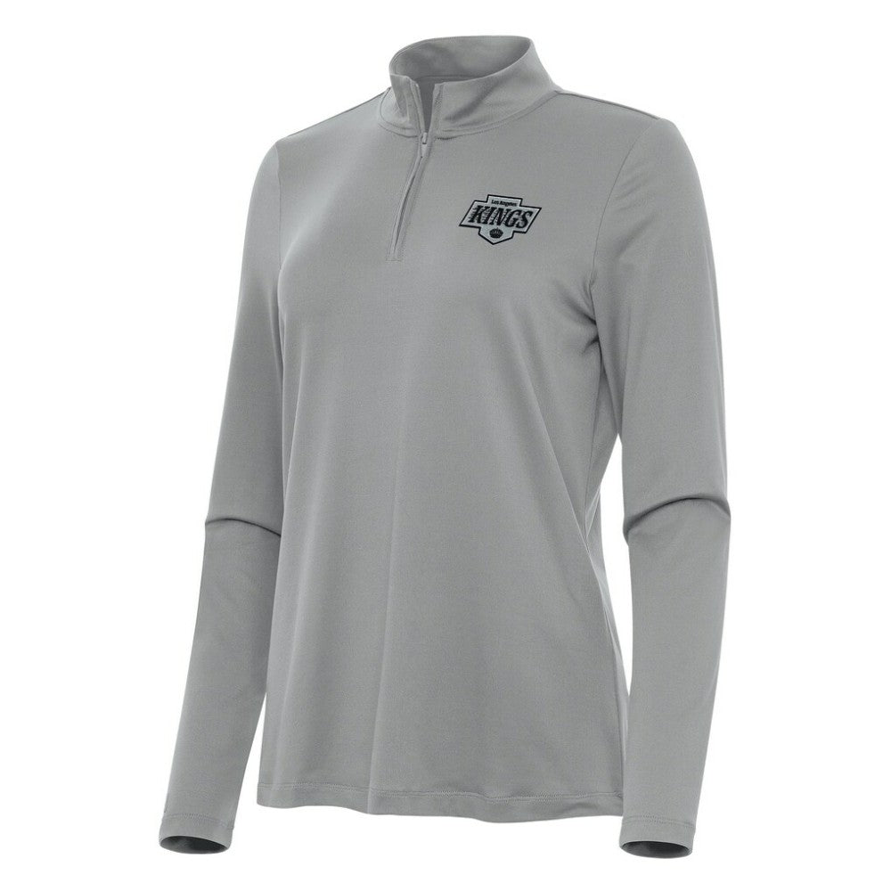 Los Angeles Kings - Antigua Women's Reprocess Quarter-Zip Top Gray
