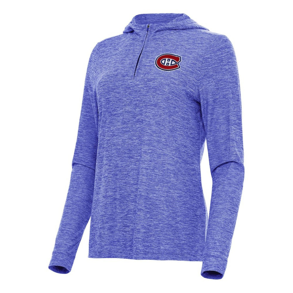 Montreal Canadiens - Antigua Women's Daybreak Quarter-Zip Hoodie Heather Blue
