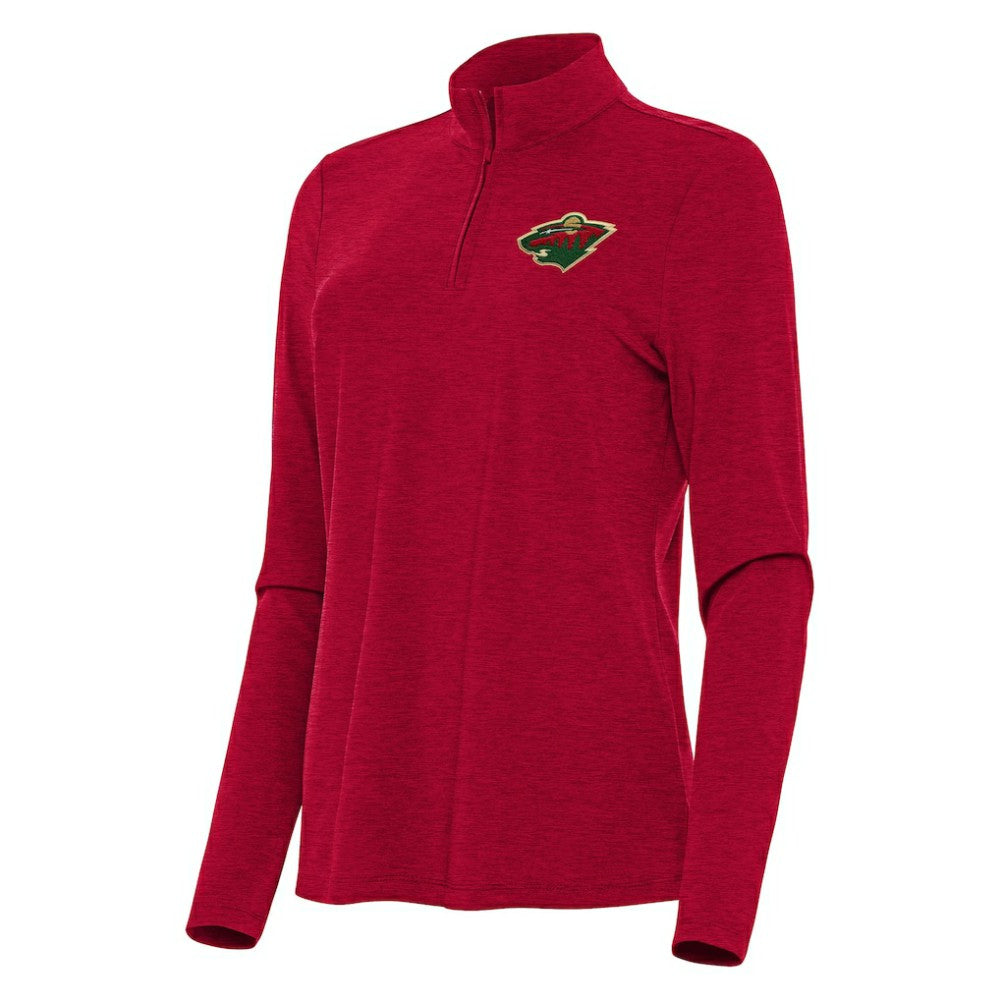 Minnesota Wild - Antigua Women's Bright Quarter-Zip Top Heather Red