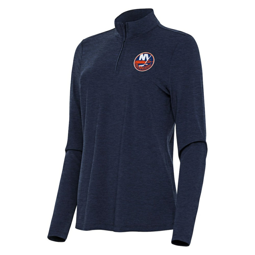New York Islanders - Antigua Women's Bright Quarter-Zip Top Heather Navy