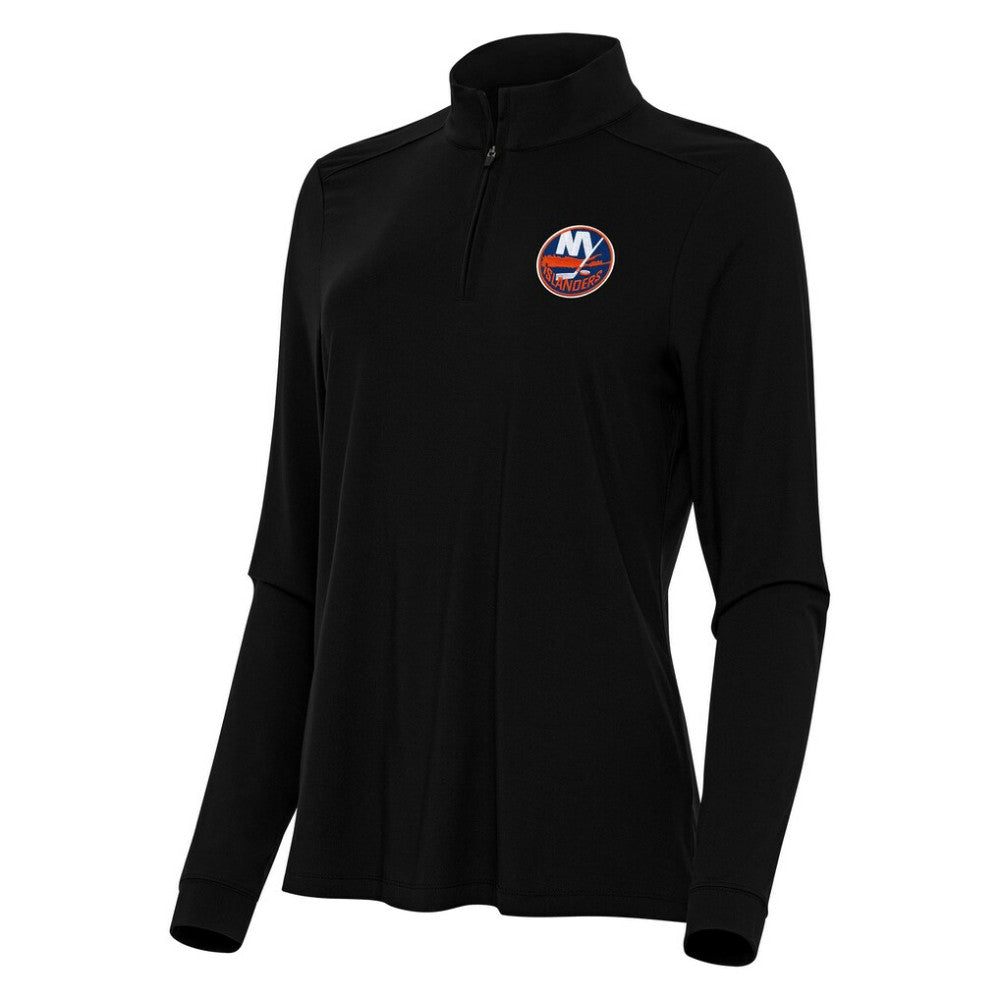 New York Islanders - Antigua Women's Intent Quarter-Zip Top Black