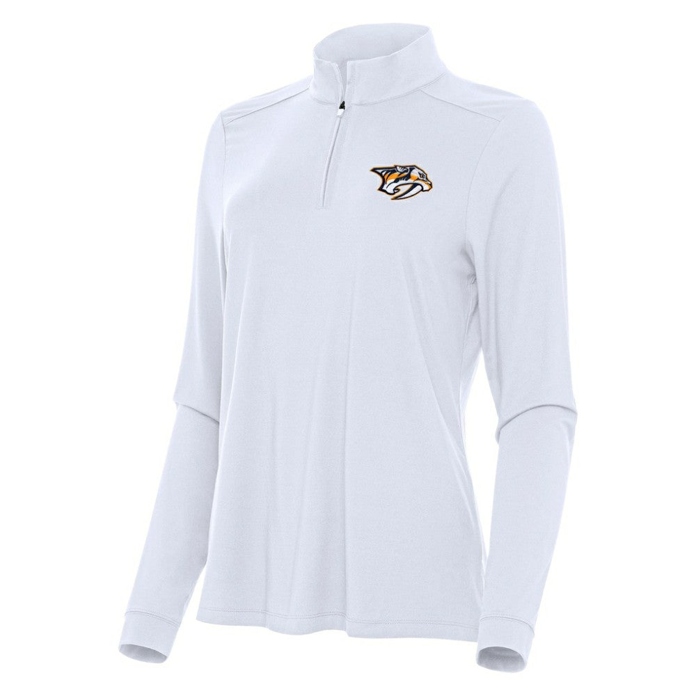 Nashville Predators - Antigua Women's Intent Quarter-Zip Top White