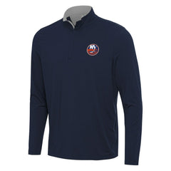 New York Islanders - Antigua Content Quarter-Zip Pullover Top Navy/Gray