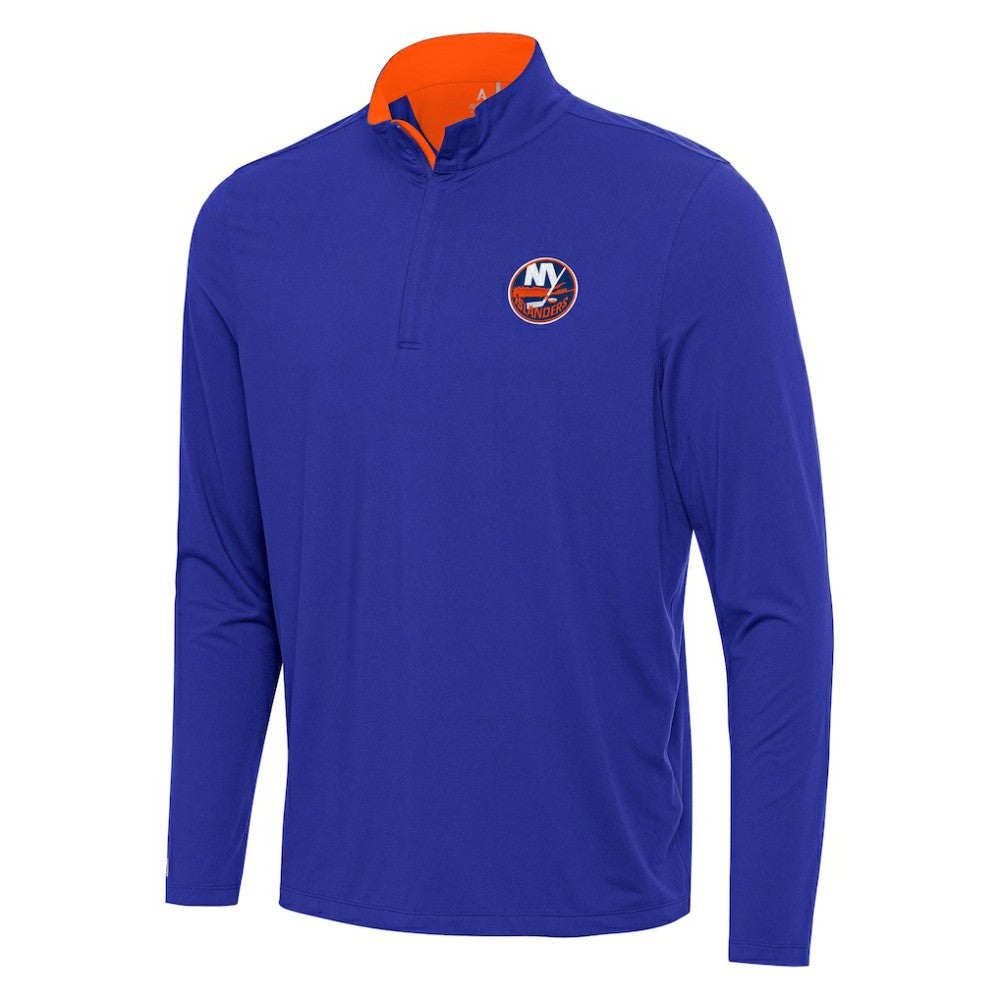 New York Islanders - Antigua Content Quarter-Zip Pullover Top Royal/Orange