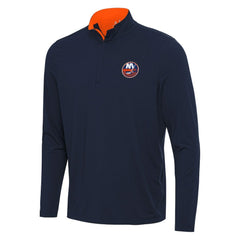 New York Islanders - Antigua Content Quarter-Zip Pullover Top Navy/Orange