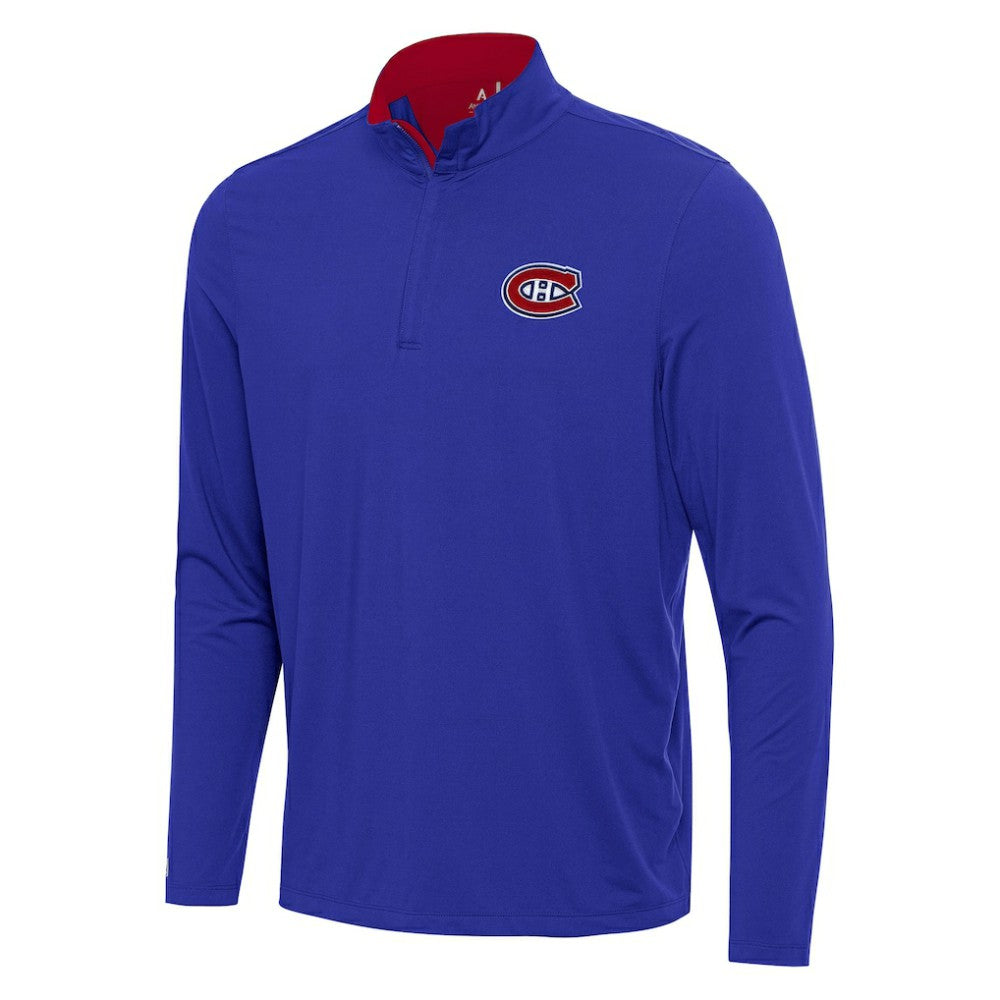 Montreal Canadiens - Antigua Content Quarter-Zip Pullover Top Blue/Red