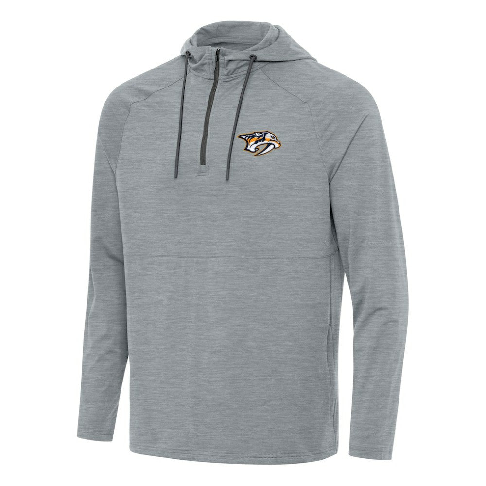 Nashville Predators - Antigua Spikes Quarter-Zip Hoodie Heather Gray