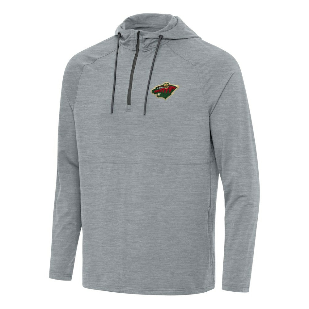 Minnesota Wild - Antigua Spikes Quarter-Zip Hoodie Heather Gray