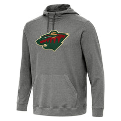 Minnesota Wild - Antigua Cloud Pullover Hoodie Heather Black