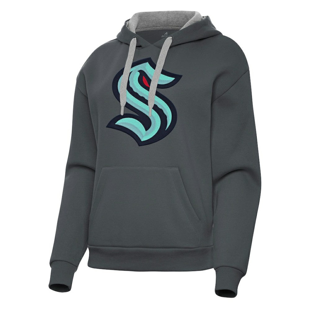 Seattle Kraken Antigua Women's Victory Pullover Hoodie Charcoal