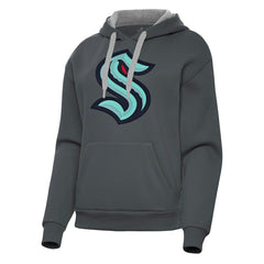 Seattle Kraken Antigua Women's Victory Pullover Hoodie Charcoal