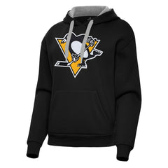 Pittsburgh Penguins Antigua Women's Victory Pullover Hoodie Black