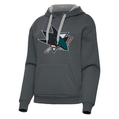 San Jose Sharks - Antigua Women's Victory Pullover Hoodie Charcoal