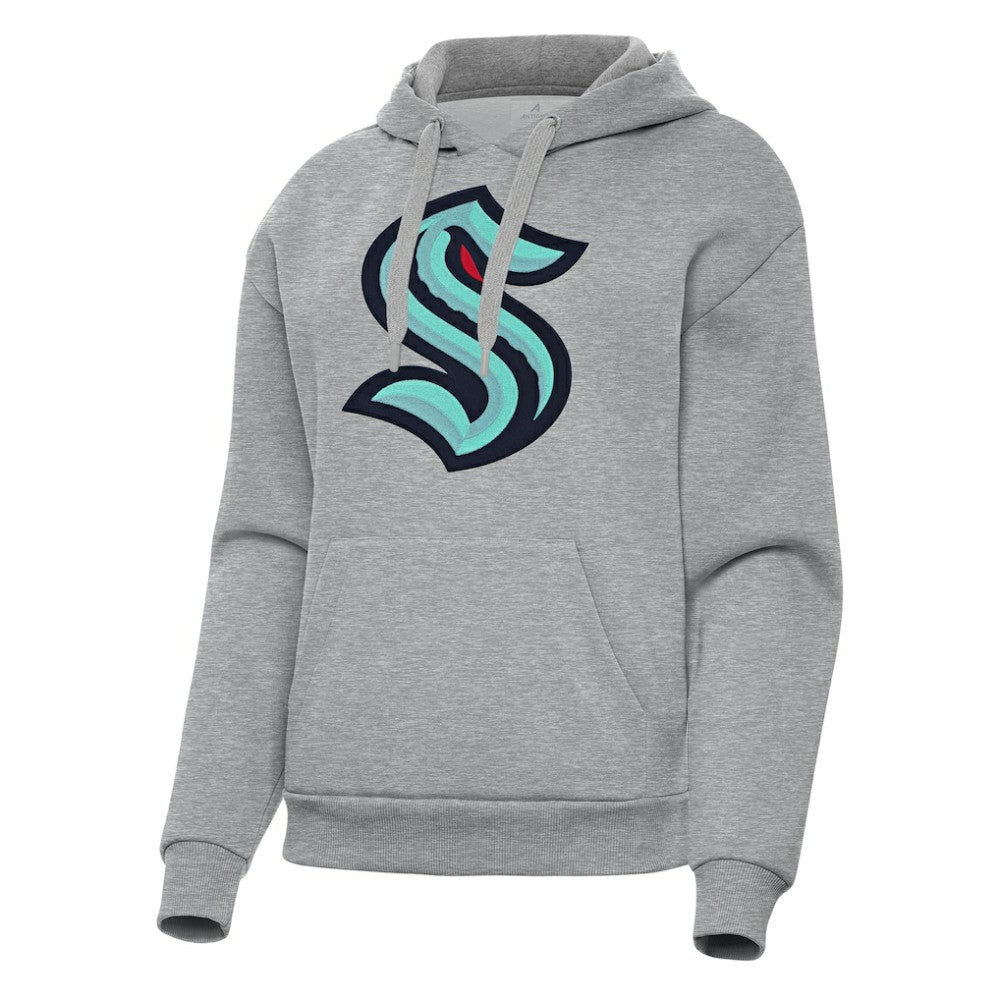 Seattle Kraken Antigua Women's Victory Pullover Hoodie Heather Gray