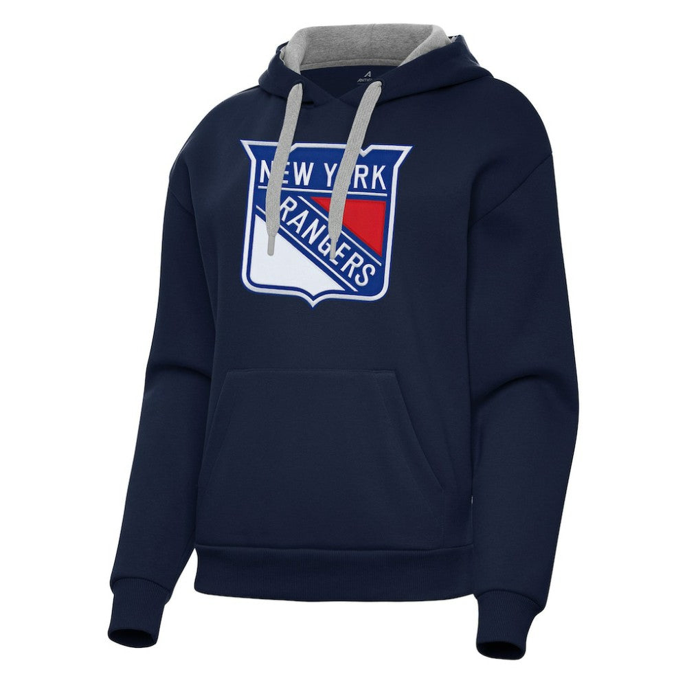 New York Rangers Antigua Women's Victory Pullover Hoodie Navy